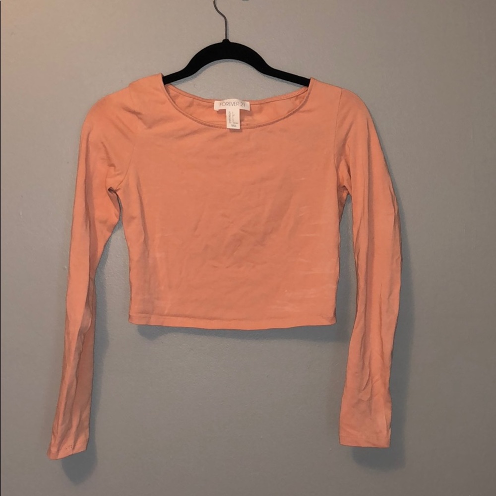 cropped peach long sleeve